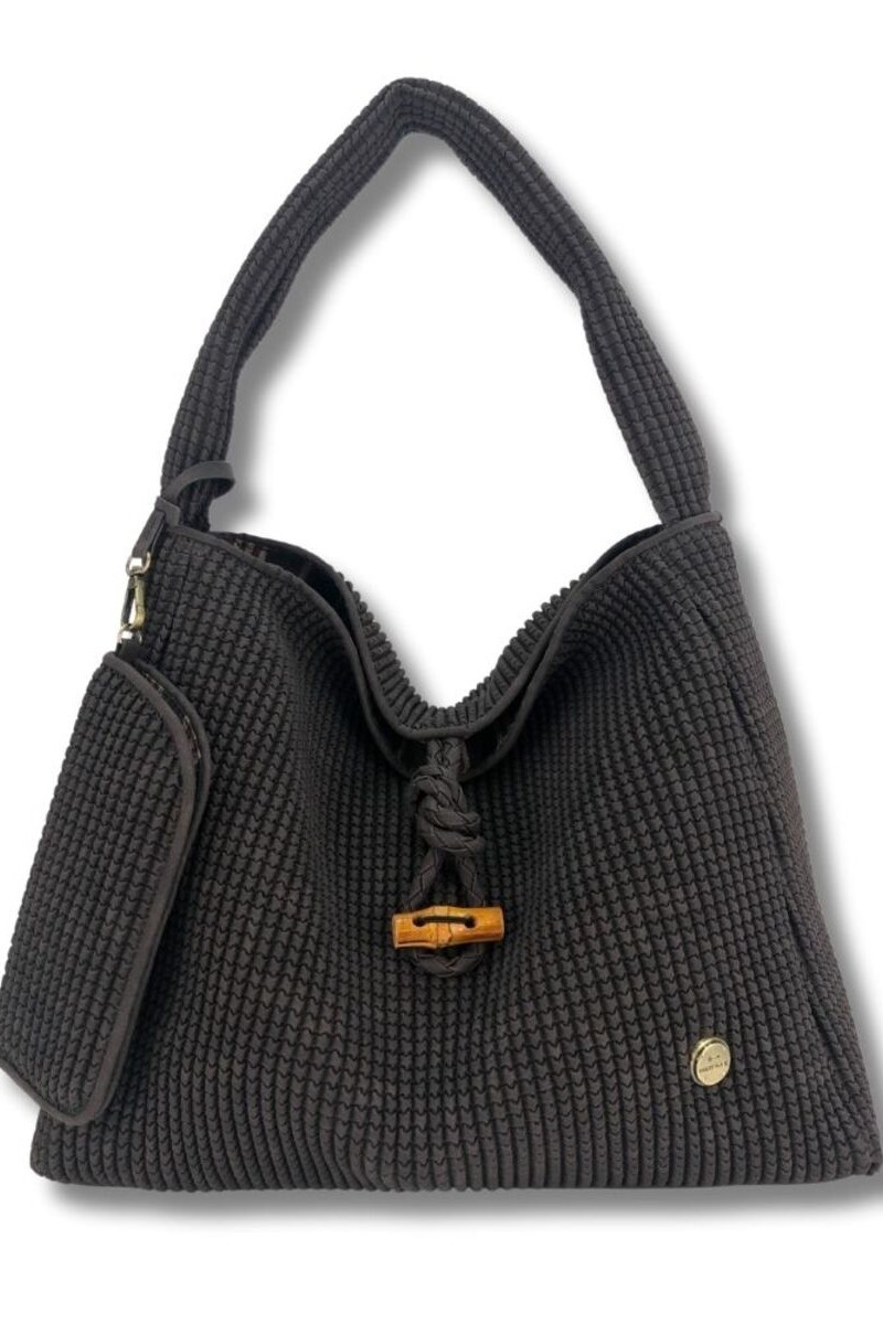 BOLSO HOBO ENGOMADO COLOR MARRÓN 1